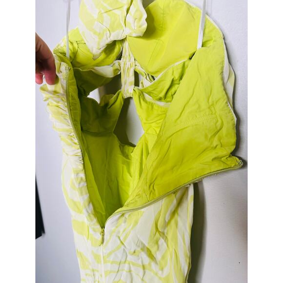 RONNY KOBO COLLECTIVE Green Vacation Halter Knotted Front Sheath Dress size 4 - Picture 13 of 16